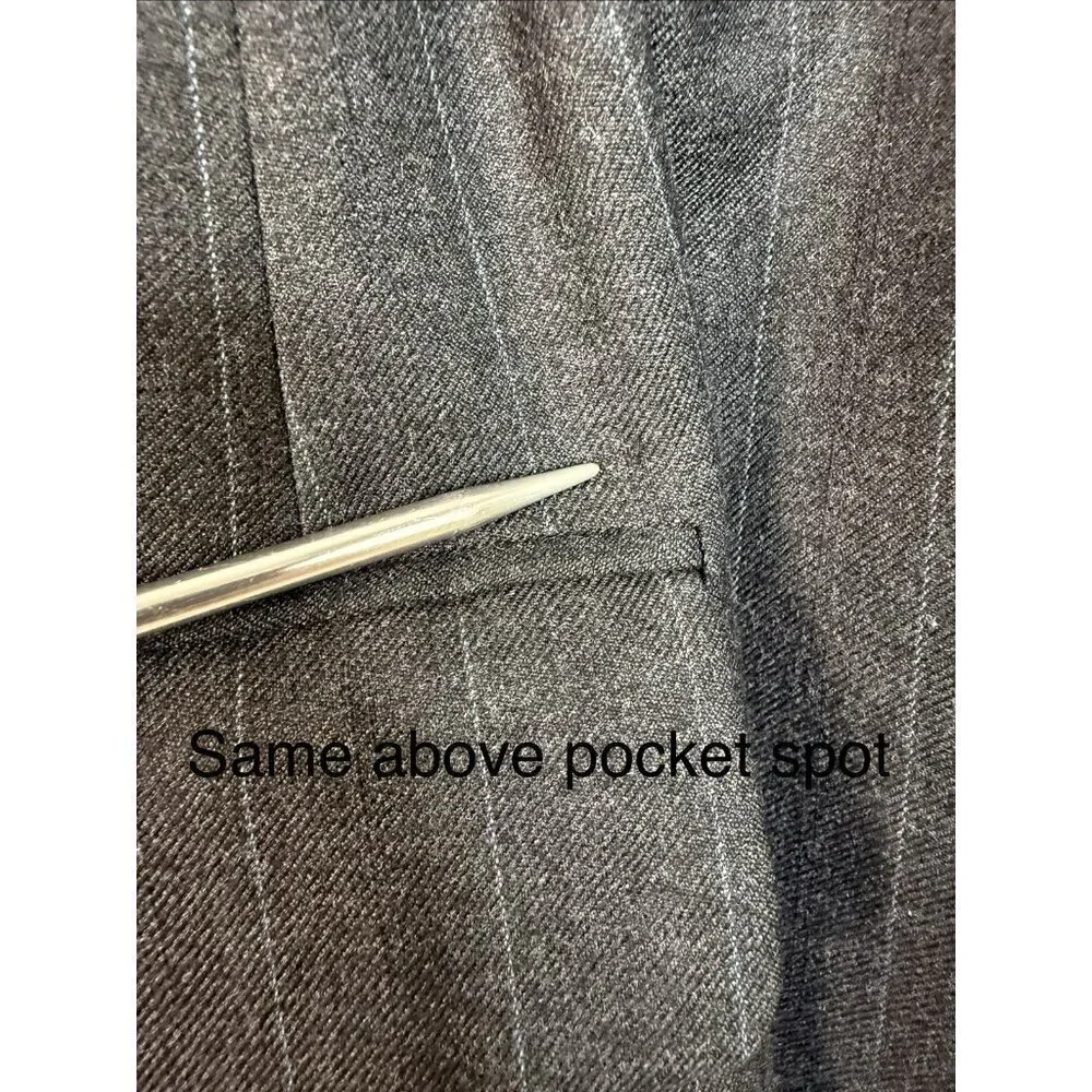 Vtg 90s Burberry Mens Fits 38 Wool Blazer Sports Coat Gray Blue Pinestripe READ